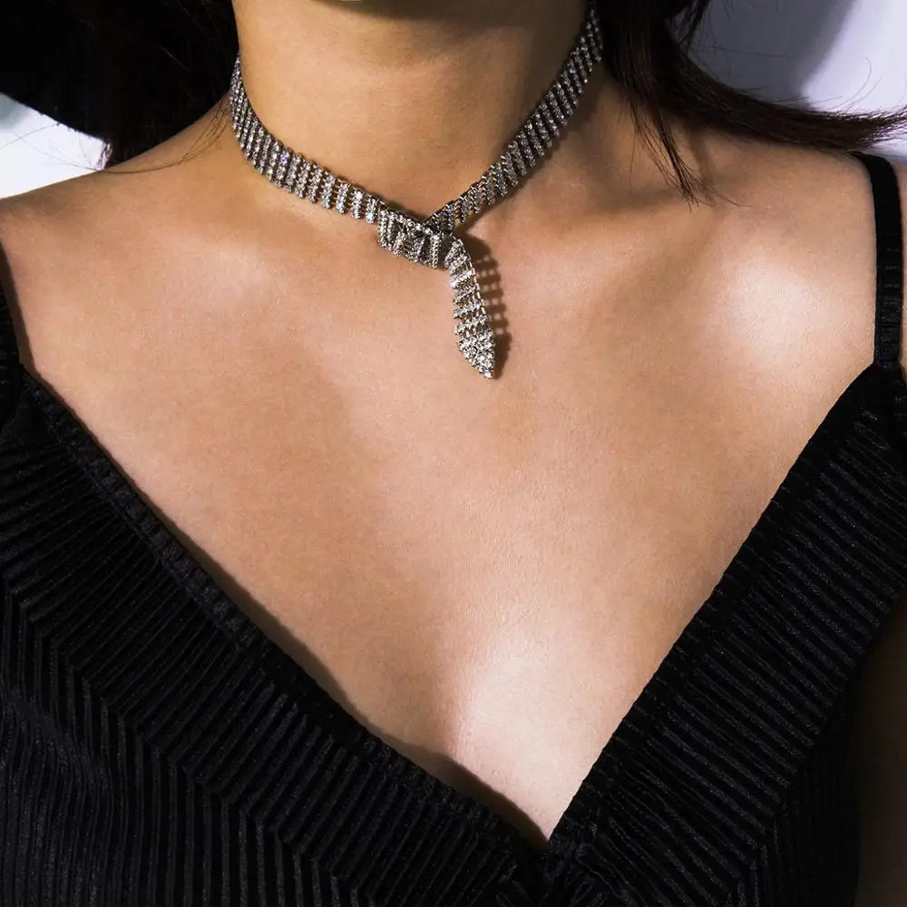 Imixlot, модные, полностью Стразы, колье, ожерелья для женщин, Bijoux, блестящий серебряный пояс, на кнопке, ожерелья, массивные ювелирные изделия, вечерние, подарок