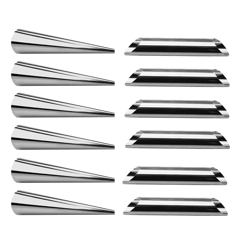 

ABSS-12Pcs/Set Croissant Mold Stainless Steel Cannoli Form Horn Molds Cannoli Tubes Pastry Cream Horn Moulds Baking Accessories