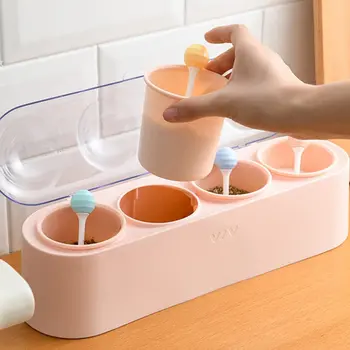 

Creative Nordic Seasoning Box Salt Storage Box Plastic Seasoning Jar Multi-Grid Seasoning Storage Box Jar Kitchen Tool