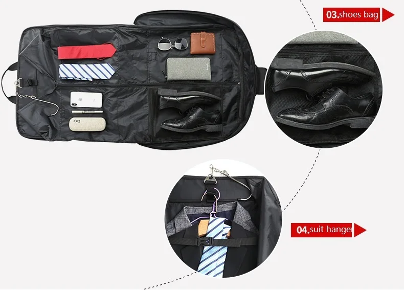 Ткань Оксфорд, водонепроницаемая складная сумка для костюма, Мужская одежда, черная, Gar, мужские сумки с ручками, бизнес, мужская, дорожная сумка для хранения