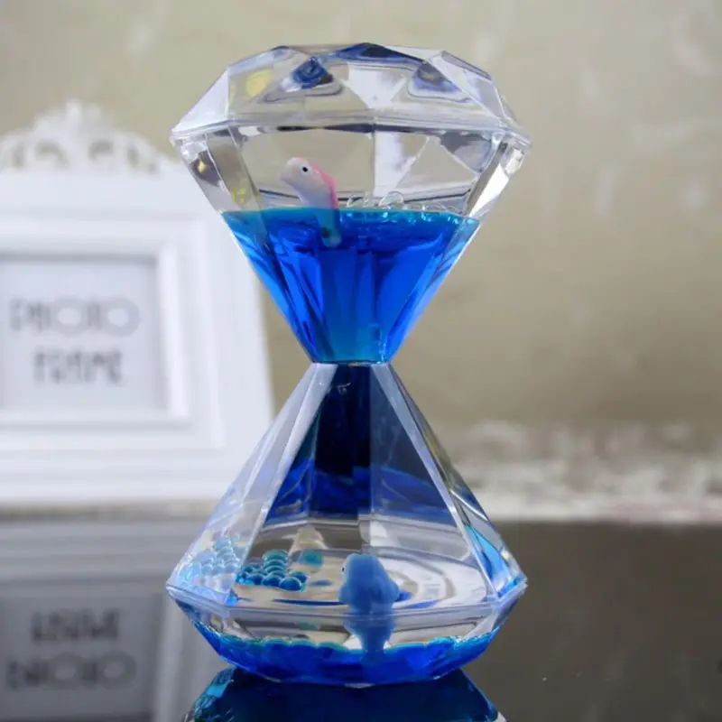 Алмазная форма жидкого движения Bubbler таймер плавающие морские создания детские игрушки Алмазный Таймер в форме Случайная