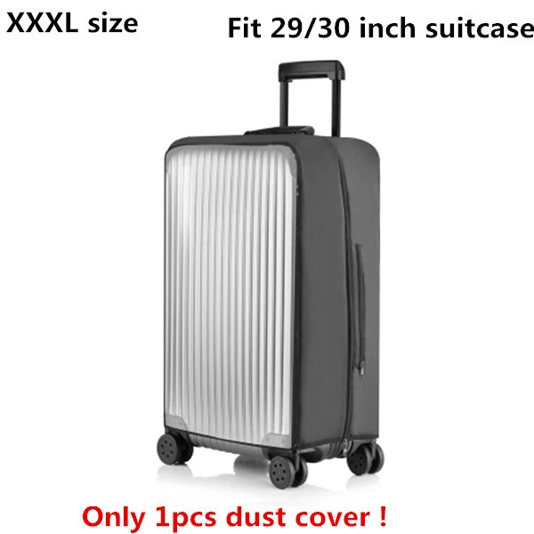 DIHFXX ПВХ прозрачный защитный чехол от пыли для багажа эластичный водонепроницаемый чехол на колесиках Чехлы против дождя аксессуары для чемоданов - Цвет: XXXL size gray