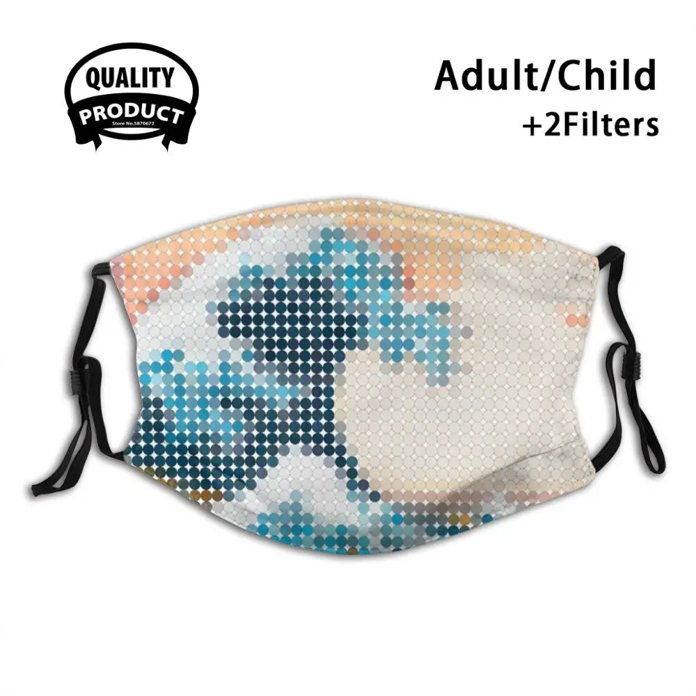 

Great Wave Mosaic Face Mask Washable Filter Summer Hot Sale Masks Mt Fuji Fuji Japan Japanese The Great Wave Japan Wave
