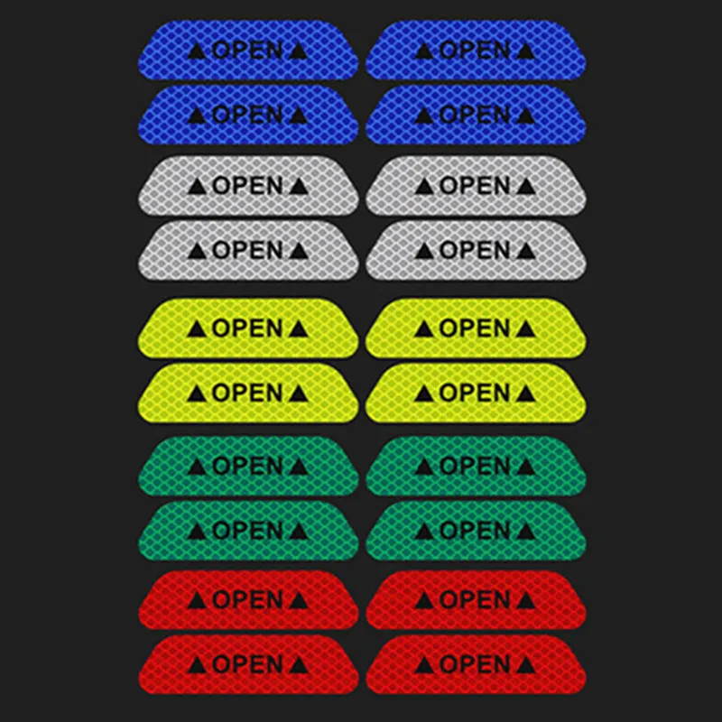 4 шт./компл. «открыто» на автомобильную дверь Тип Светоотражающая Предупреждение Стикеры Mark ночного вождения наклейки на дверь машины