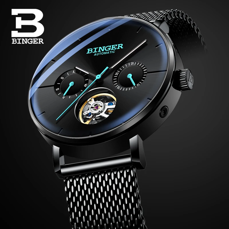 

Switzerland BINGER Men Watches Luxury Brand Sapphire Japan Automatic Mechanical Watch Men Luminous Hands Stainless Steel B8612A