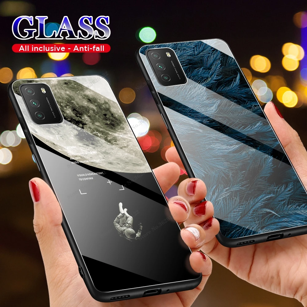 Case For POCO M3 Case Gradient Color Tempered Glass Cover For Xiaomi POCO M3 POKO M3 Pocophone M3 Shockproof Coques