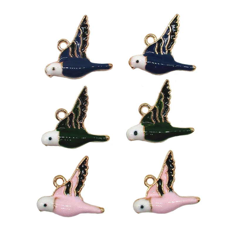 

10pcs 17*18MM DIY Enamel Peace Dove Charms For Bracelet Fashion Metal Bird Pigeon Pendants Earring Necklace Jewelry Making XL581