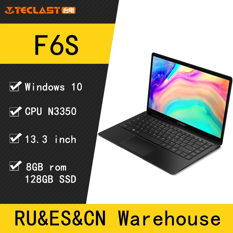 

Teclast F6s 13,3 дюймов Тетрадь ПК 1920*1080 Ips ноутбук Intel Apollo Lake N3350 Windows10 4 ядра LPDDR4 8 Гб Оперативная память 128 Гб SSD