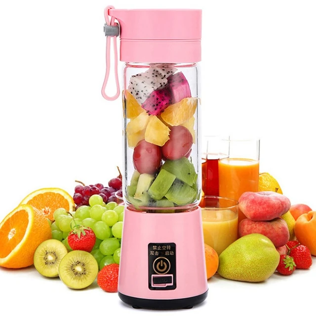 Portable Personal Blender Shake Smoothie for Kitchen Personal Size Blenders with Rechargeable USB, 380ml Traveling Fruit Veggie Juicer Cup with 6