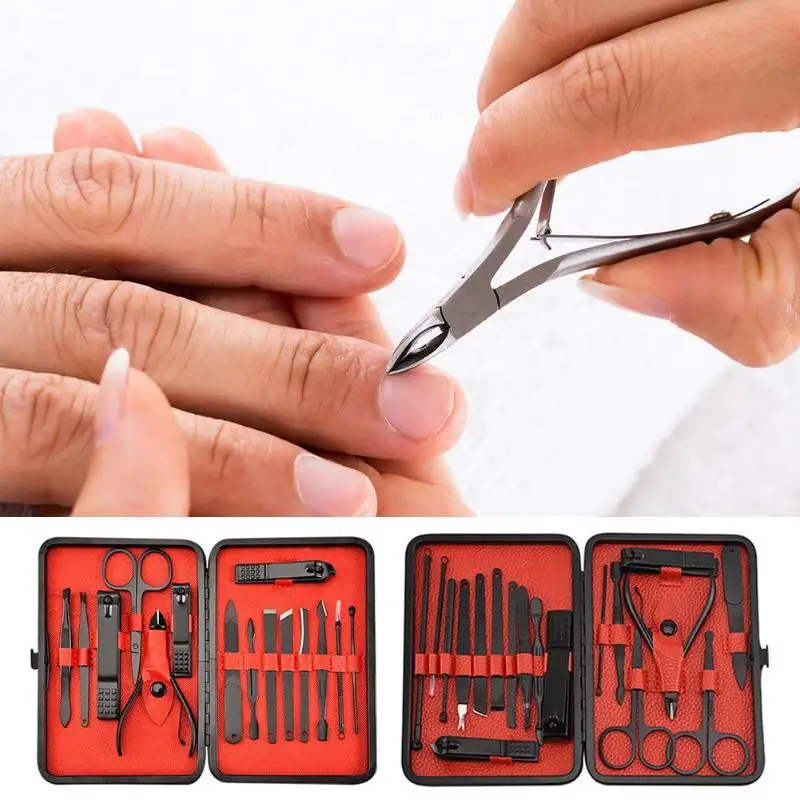 Резак из нержавеющей стали, ножницы, набор, PU портативный, острые ощущения, удобная пилка и кусачки для ногтей, триммер, набор инструментов для педикюра