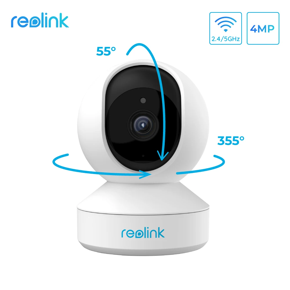Reolink  Indoor 2.4G/5Ghz WiFi Camera 4MP Super HD Pan&Tilt 2-Way Audio Motion Detection Smart Home Video Surveillance E1 Pro