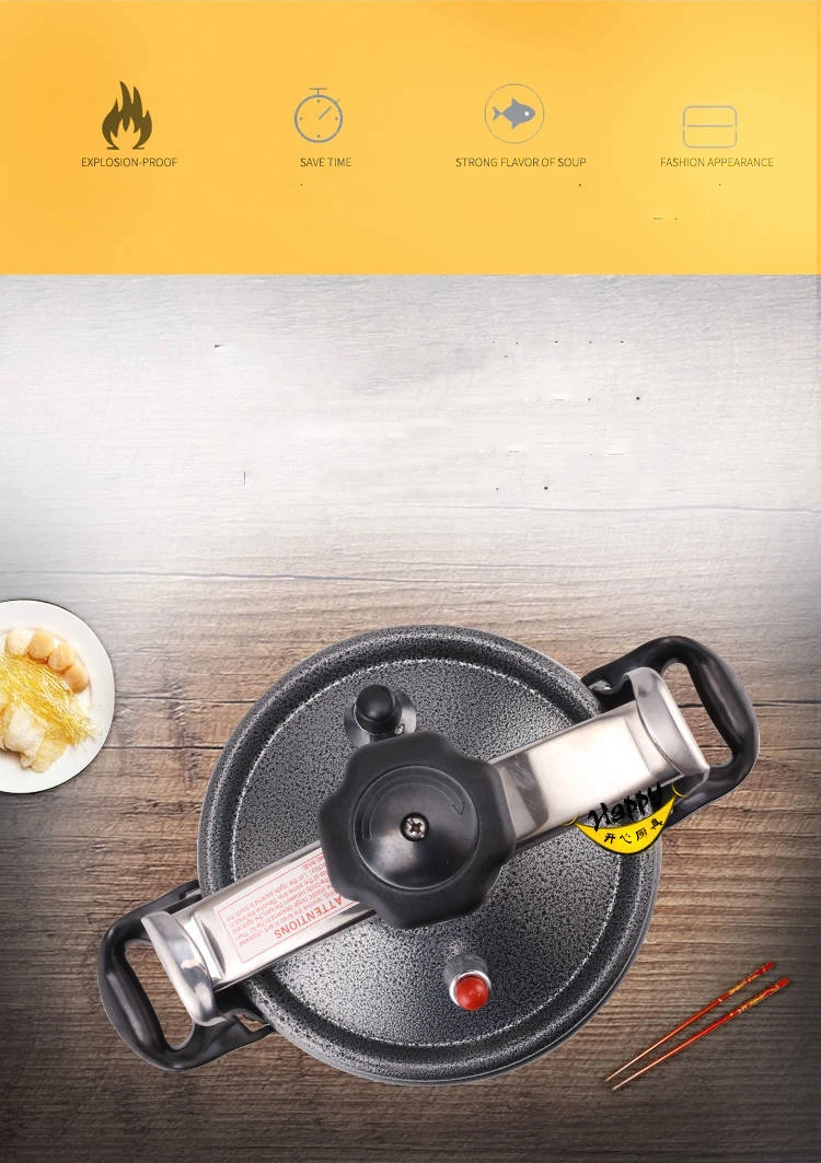 Explosion-proof Small Pressure Cooker Household Aluminum Pressure Cooker Black Open Flame Gas Autoclave Tiger Rice Cooker Pressu