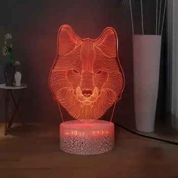 

RGB 7colorful Lion LED Night Light Animal Serie 3D Stereo Table Lamp USB Remote Read Lamp Creative Sleeping Desk Lamp Children G