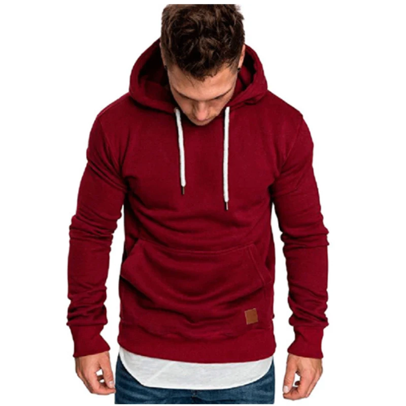 

Sweatshirt men 2019 new hoodie brand men's long-sleeved solid color black large size