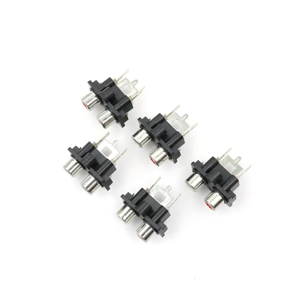

5Pcs 2 Hole RCA Female Stereo Audio Jack AV Audio Input Socket Connector Amplifier Interface Signal Connection