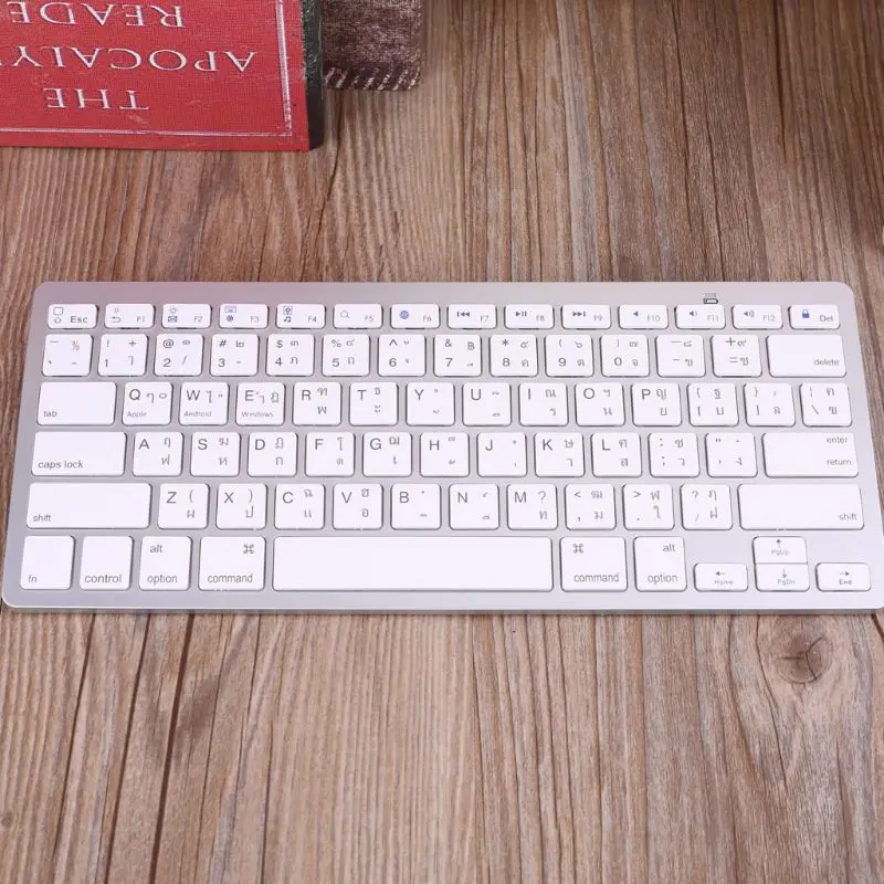 Mini clavier Bluetooth sans fil coréen 78 touches argenté pour ordinateur