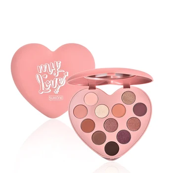 

Eyeshadow Palette Pigments Waterproof Professional Shimmer Glitter Nude 12 Color Heart Eye shadow Make up Palette