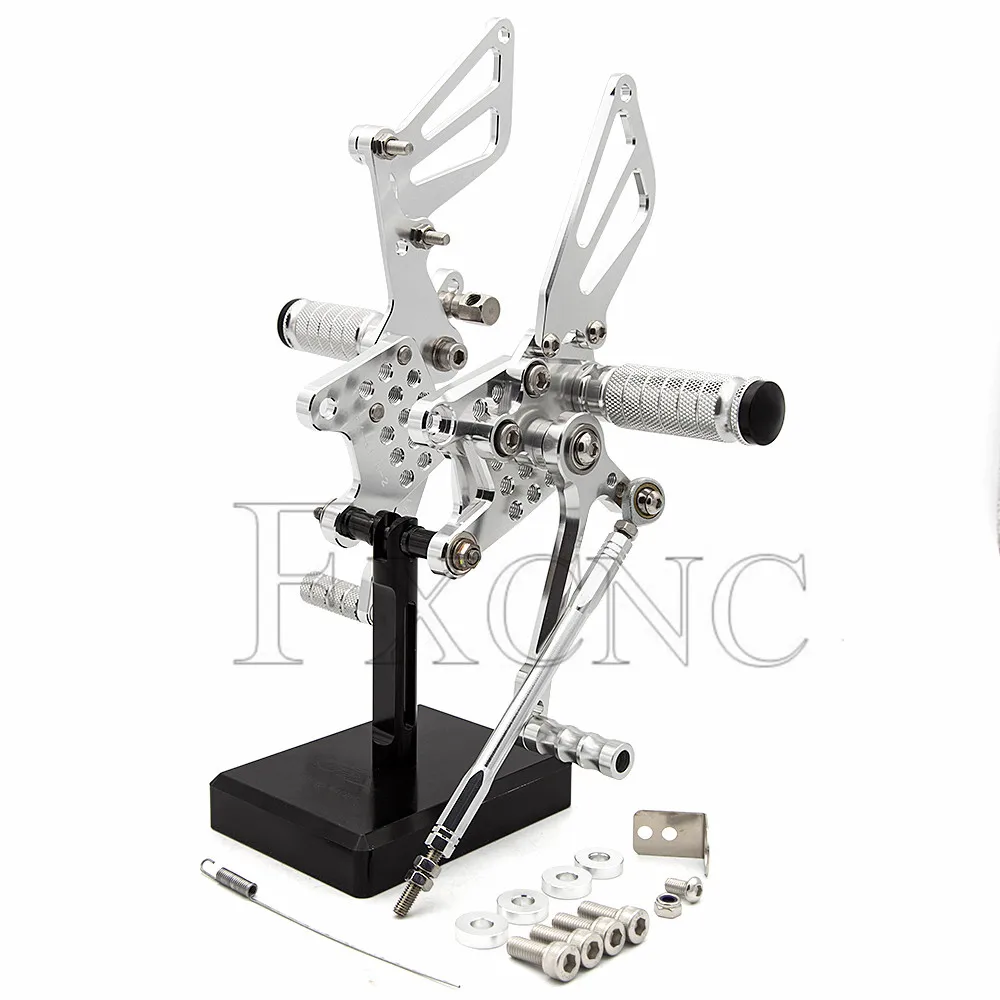 For SUZUKI GSXR750 GSXR600 SV650/SV650S SV1000/S GSXR1000 Aluminum Motorcycle Footrest Footpeg pedal Foot peg Rearset Rear Set - Цвет: Silver