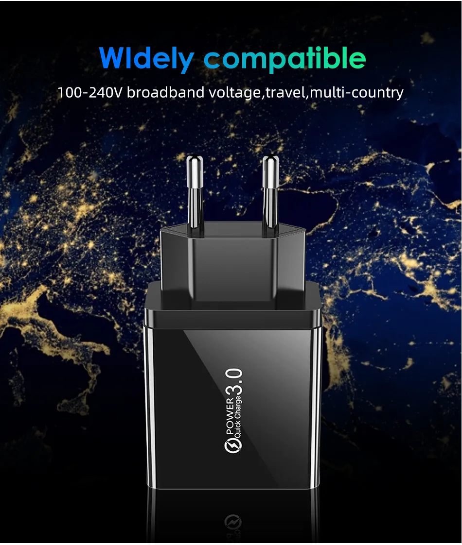 USLION быстрое зарядное устройство 3,0 USB зарядное устройство для samsung A50 A30 iPhone 11 Pro Max huawei QC 3,0 адаптер для быстрой зарядки мобильных телефонов