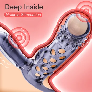 Male Penis Ring Vibrators Sleeve for Penis Prostate Massage Delay Enlargement, Adult Toys Sex Shop Sexules Toys for Men a Couple 2