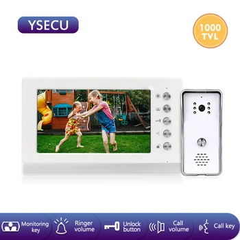 

YSECU 7 inch 1000TVL HD Video intercom kit for home security,Video Door Phone with lock，Video Intercom