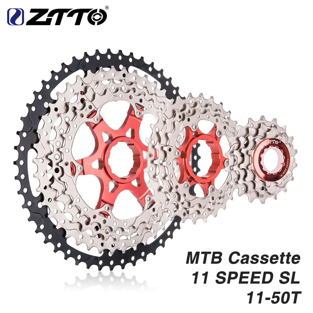 11S 50T SL Red Велосипед Freewheel 11S 11-28 32 34 36 46 50 52T на MTB дорожный велосипед Радуга Кассетный Маховик гравийная Звездочка HG система SLR2 - Цвет: 11S 50T SL Red
