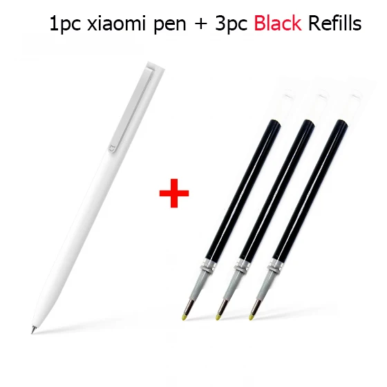 Xiaomi Mijia, ручка-знак, 9,5 мм, прочные ручки для подписи, японские чернила, Premec, гладкая, PREMEC, Швейцария, черный, заправка, MiKuni - Цвет: 1pen with 3black ink