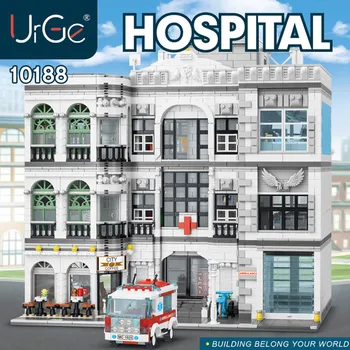 

4953pcs MOC city White hospital model building blocks street view gifts for friend playmobil bricks toys for children kids gifts