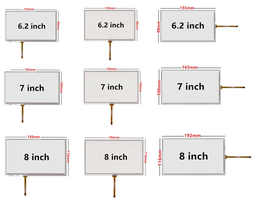 6.2/7/8 Inch Resistance Digitizer Touch Screen Panel Glass For Car DVD GPS Navigation Multimedia Replacement Parts