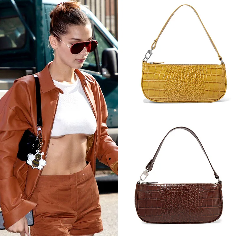 

Bag Female Crocodile Pattern Handbags Niche Design Shoulder Messenger Bag Underarm Bag Famous Designer Baguette Bag