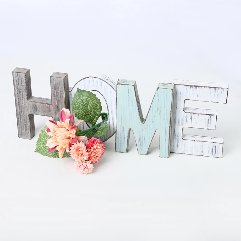 Украшение из букв Love/Home разноцветные креативные поделки деревянные предметы в