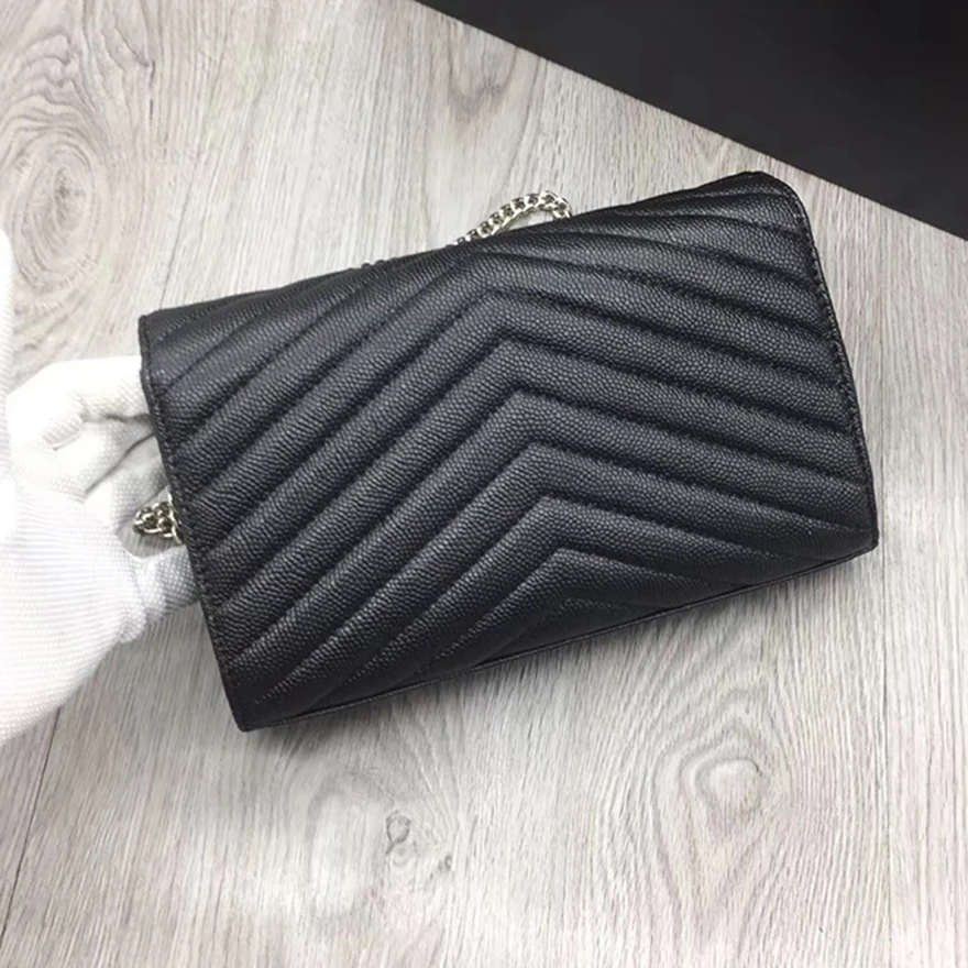 

20 new genuine leather caviar quilted envelope bag luxury jewelry chain Bag Messenger Bag female bag envelope bag big brand bag