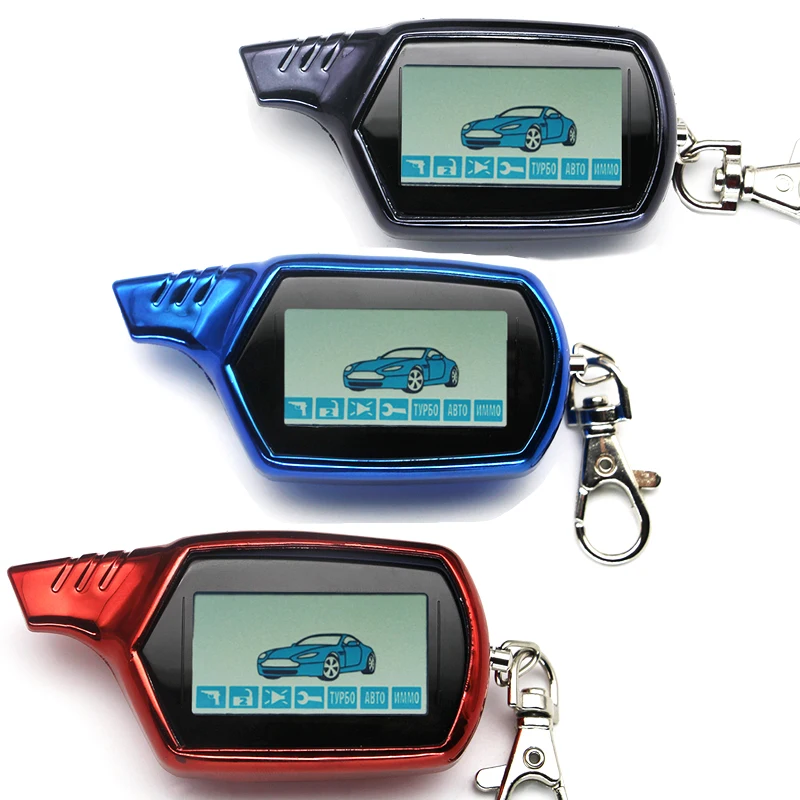 

Anti-theft System A61 + TPU case 2 way LCD Remote Control Key Fob Keychain Vehicle Security Two Way Car Alarm System Starline 61