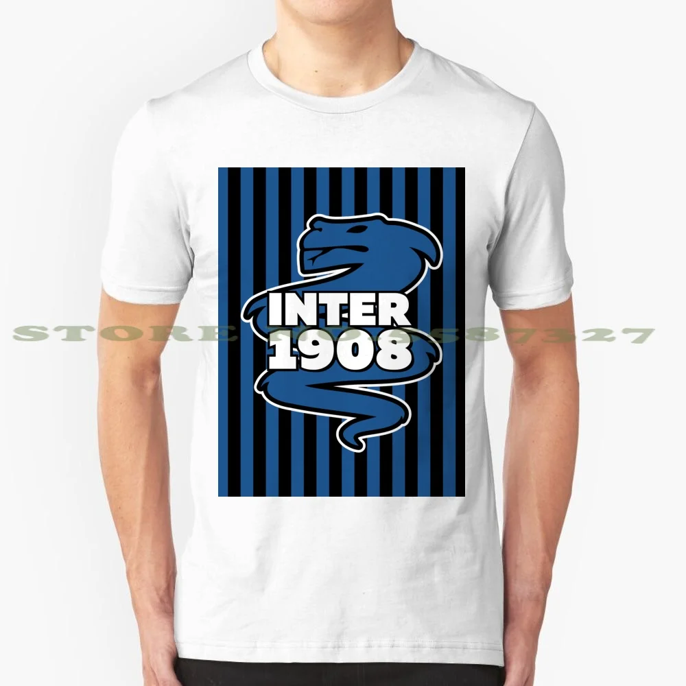 "Biscione" 1908 Estate Divertente Maglietta Per Uomo Donna Milano Calcio Blu Italia Nero Calcio Inter