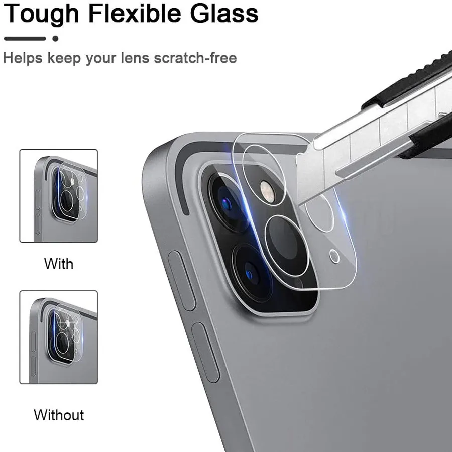 3Pcs Camera Screen Protector Tempered Glass For Apple iPad Pro 11 (2020) 9H Hardness Crystal Clear Film On iPad Pro 12.9 (2021)