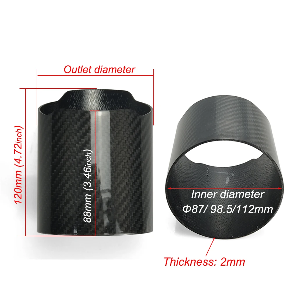 1 Piece Carbon Fiber Exhaust Muffler Tip Cover Car Universal Straight Flange Pipe Case Housing
