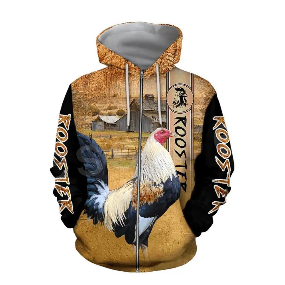 Tessffel Rooster Animal Chicken Camo Crewneck Tracksuit Pullover long Sleeve Funny 3DPrint Zipper/Hoodies/Sweatshirts/Jacket C-9
