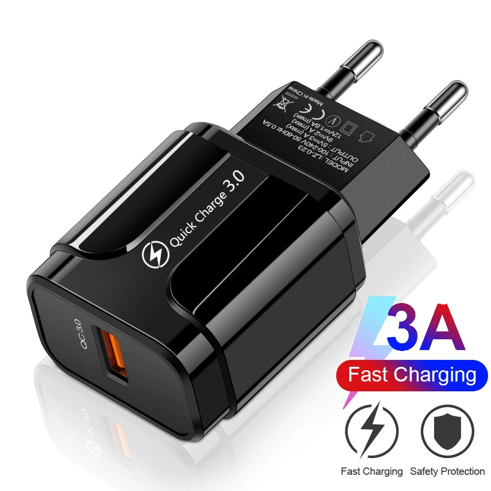 Quick Charge 3.0 4.0 USB Charger Universal QC 3.0 18W Fast Charging Adapter Wall Mobile Phone Charger For iPhone Samsung Xiaomi