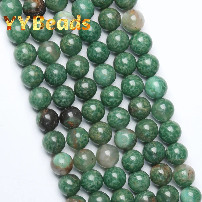 

5A Natural African Green Jades Beads Green Jaspers Stone 6 8 10mm Smooth Charm Beads For Jewelry Making Earrings Necklaces 15"