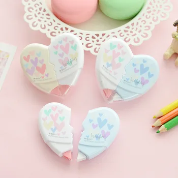 

Love Heart correction tape material escolar Kawaii stationery Office material School supply corrective escolar cinta papeleria