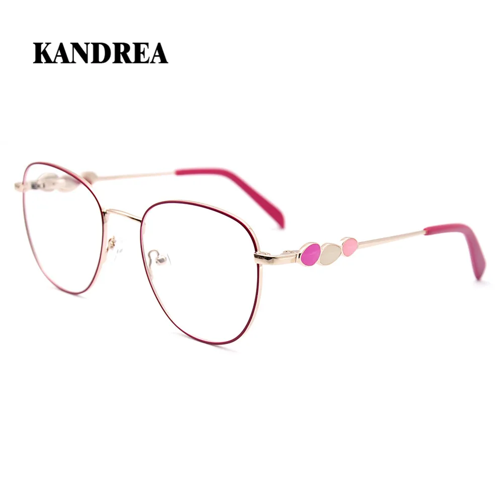 KANDREA 2020 модные новые женские очки круглые металлические дужки стеклянная оправа