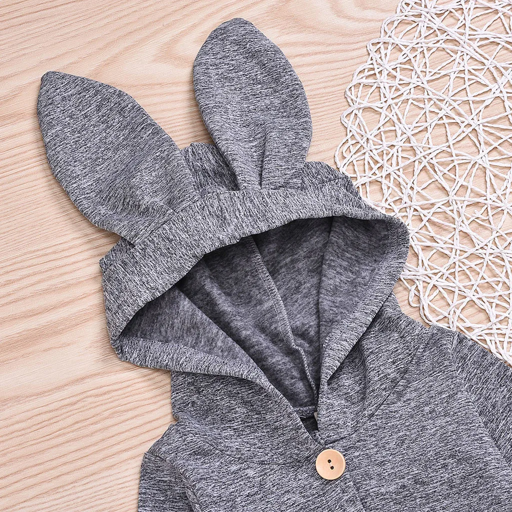 new born baby clothes baby boy romper winter clothes costume romper onesie disfraz bebe halloween new Rabbite Ear Solid 0-24m Z4