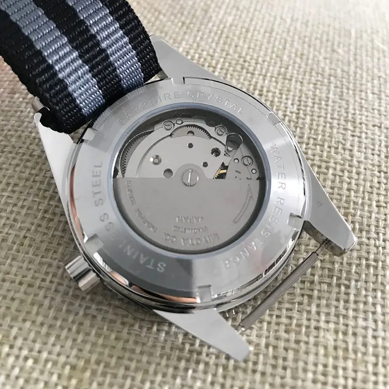 Deber 41 мм Мужские Miyota автоматический черный стерильный циферблат светящийся сапфировое стекло Мужские часы Роскошные Механические наручные часы водонепроницаемые