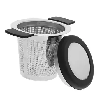 

Stainless Steel Reusable Tea Infuser Basket With Dual Handles Fine Mesh Tea Strainer Lid Tea and Coffee Filters