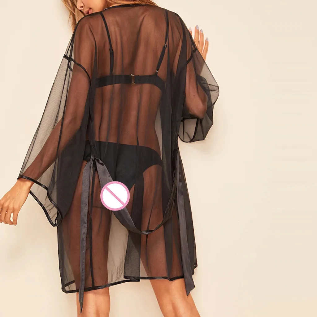 Женское сексуальное кружевное белье, ночное белье, ночное белье, пижамы для девушек, женская сексуальная прозрачная ночная рубашка, тонкий купальный халат, снуд