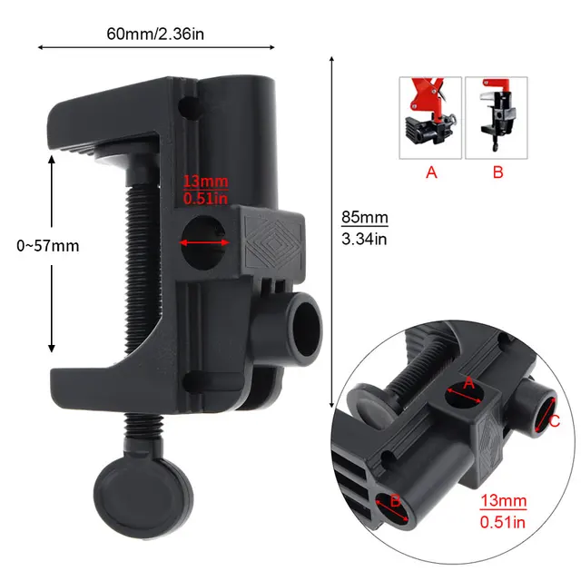 Universal Bracket Clamp Accessorie DIY Fixed Clip Fittings Screw Light Mounting Camera Holder for Microphone Desk Lamp Broadcast Bracket Clamp A  2