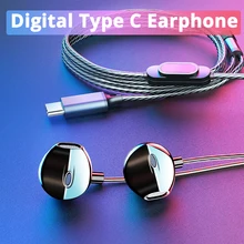 Langsdom цифровые наушники type C с микрофоном Hifi Бас-гарнитура для samsung, наушники для Auriculare Xiaomi USB C Phone