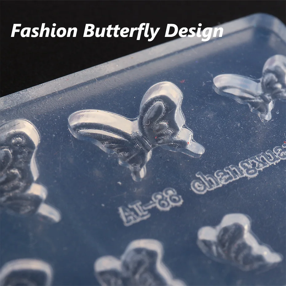 Butterfly Nail Art Carving Mold Bow-knot Nail Stamping Plate 3D Silicone GEl Polish Mould Manicure DIY Nail Tools 2