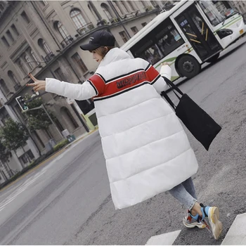 

Winter New 2020 Women Zipper Letter Long Sleeve Down Cotton Outerwear Female Loose Casual Fashion COmfortable Outerwear ZX1312