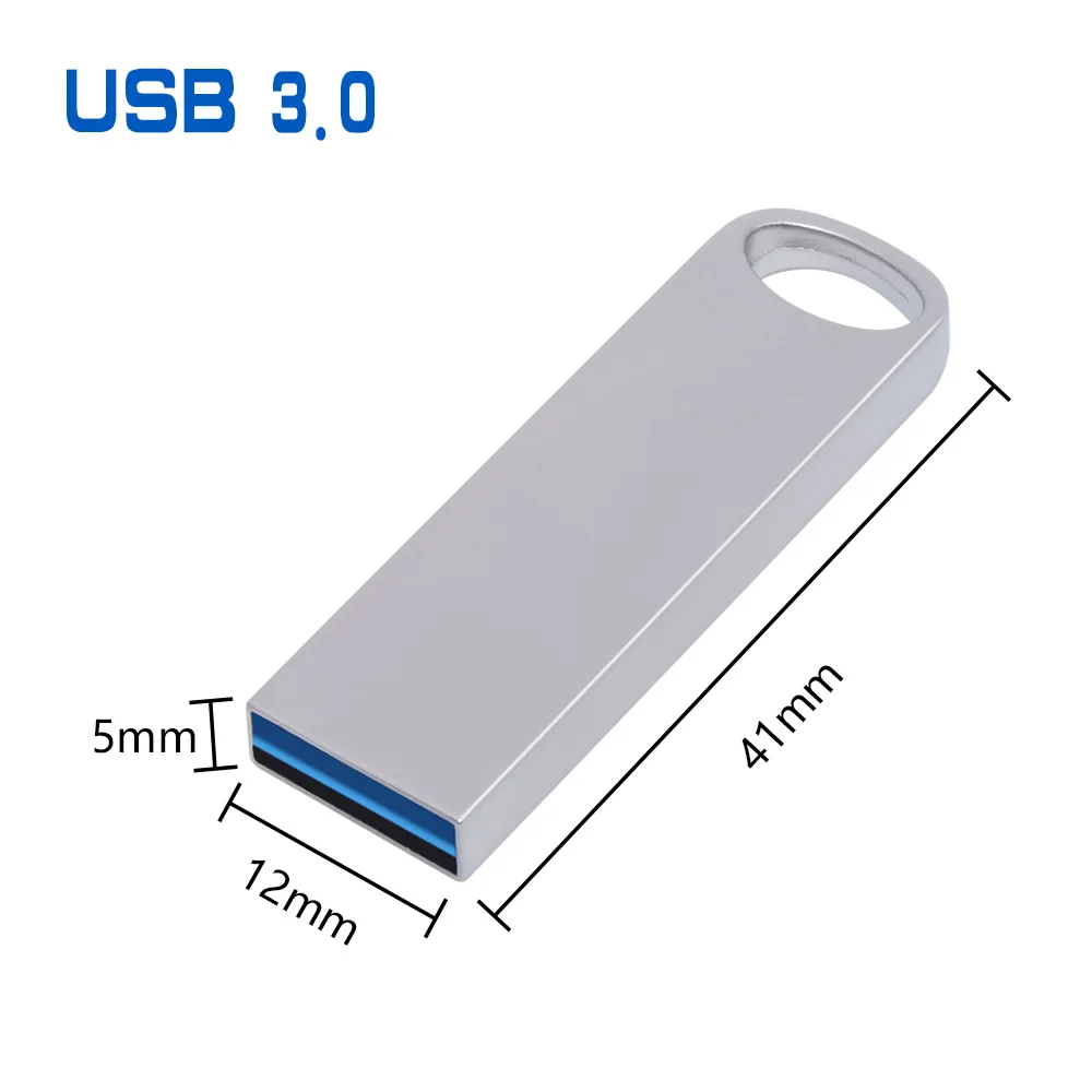 Cle USB 3,0 прямоугольная металлическая USB флешка 8 ГБ 16 ГБ 32 ГБ 64 Гб Флешка, оптом